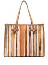 Gianni Chiarini Structured Tote Bag With Vertical Stripes In Multicolor