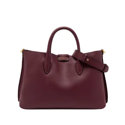 Gianni Chiarini Structured Wine Berry Double Grain Leather Handbag In Burgundy