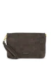 Gianni Chiarini Logo Patch Zipped Clutch Bag In Brown
