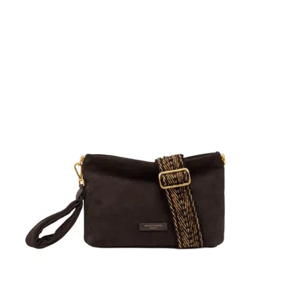 Gianni Chiarini Suede Clutch With Carrying Options In Black