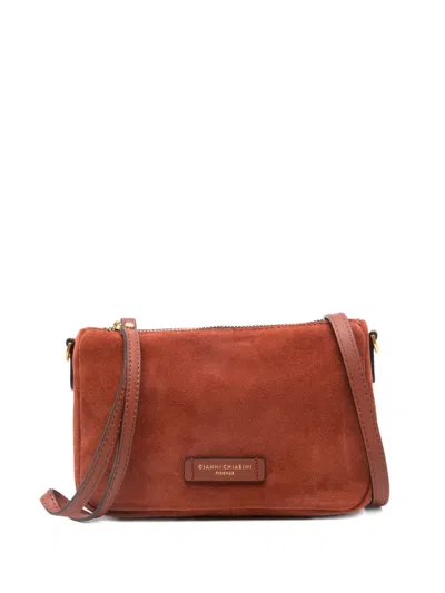 Gianni Chiarini Suede Crossbody Bag In Burgundy