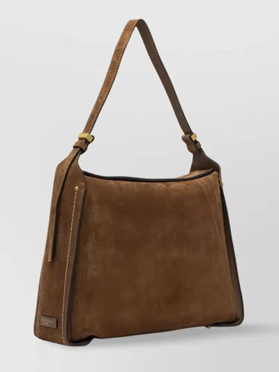Gianni Chiarini Suede Finish Shoulder Bags With Adjustable Strap