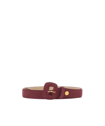 Gianni Chiarini Suede Leather Belt In Pink