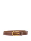 Gianni Chiarini Suede-leather Double-stitched Belt In Brown