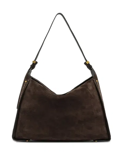 Gianni Chiarini Suede Shoulder Bag In Brown