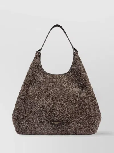 Gianni Chiarini Suede Shoulder Bag Gold-tone Hardware In Brown