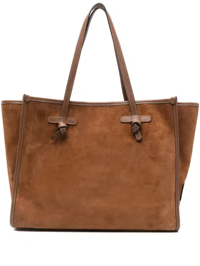 Gianni Chiarini Suede Tote Bag In Brown
