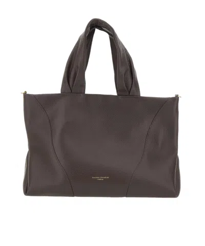 Gianni Chiarini Suria Grained-leather Tote Bag In Brown