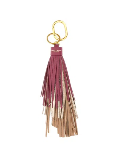 Gianni Chiarini Tassel Leather Keyring In Purple