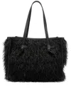 Gianni Chiarini Textured Black Shopper Bag With Fluffy Exterior