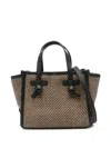 Gianni Chiarini Textured Herringbone Tote Bag With Leather Accents In Gray