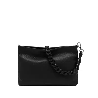 Gianni Chiarini Textured Leather Clutch With Chain Strap In Black