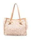 Gianni Chiarini Textured Pink Shopper Bag With Fluffy Exterior