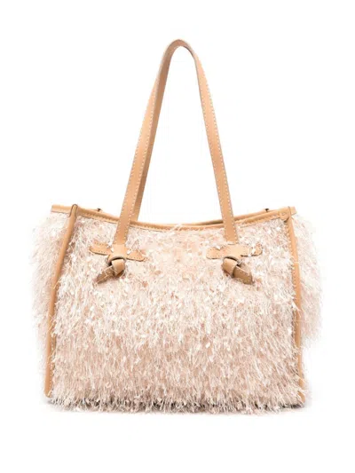 Gianni Chiarini Textured Pink Shopper Bag With Fluffy Exterior