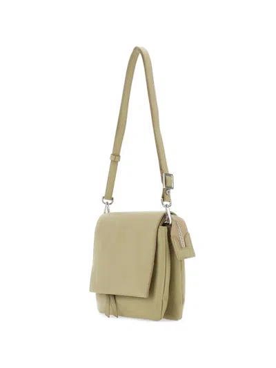 Gianni Chiarini Three Grained Flap Leather Shoulder Bag In Green
