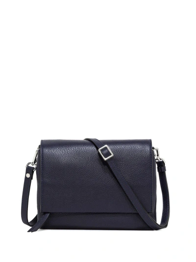 Gianni Chiarini Three Navy Blue Leather Shoulder Bag In Black