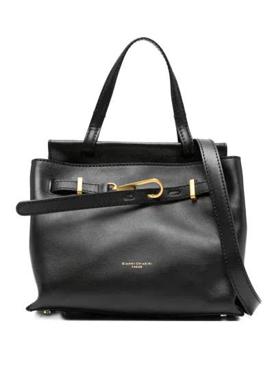 Gianni Chiarini Tilda Hook-fastening Leather Tote Bag In Black