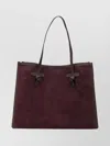 Gianni Chiarini Tote Bag With Contrast Stitching And Handles In Burgundy