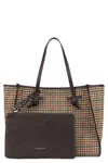 Gianni Chiarini Large Marcella Houndstooth-pattern Shoulder Bag In Brown