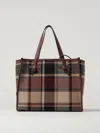 Gianni Chiarini Shopper With Check Pattern In Burgundy