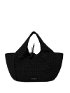 GIANNI CHIARINI EUFORIA BLACK SHOPPING BAG IN CROCHET FABRIC