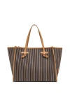 GIANNI CHIARINI MARCELLA SHOPPING BAG IN CANVAS WITH STRIPED PATTERN