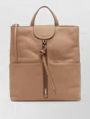 Gianni Chiarini Urban Backpack Adjustable Straps Front Zip Pocket In Brown
