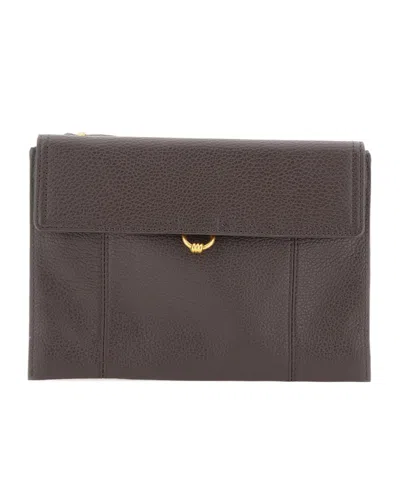 Gianni Chiarini Vicky Pebbled Leather Clutch Bag In Brown