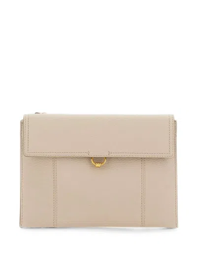 Gianni Chiarini Vicky Pebbled Leather Clutch Bag In Orange
