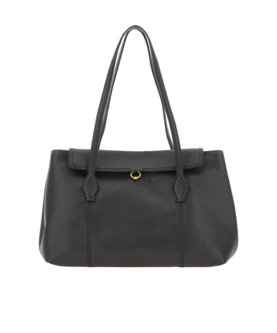 Gianni Chiarini Vicky Hammered Leather Shoulder Bag In Black