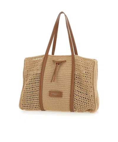 Gianni Chiarini Victoria Braided Shoulder Bag In Brown