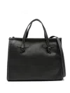 Gianni Chiarini Vitello Leather Structured Shopper Bag In Black