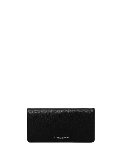 Gianni Chiarini Wallets Dollaro Wallet In Hammered Leather In Nero