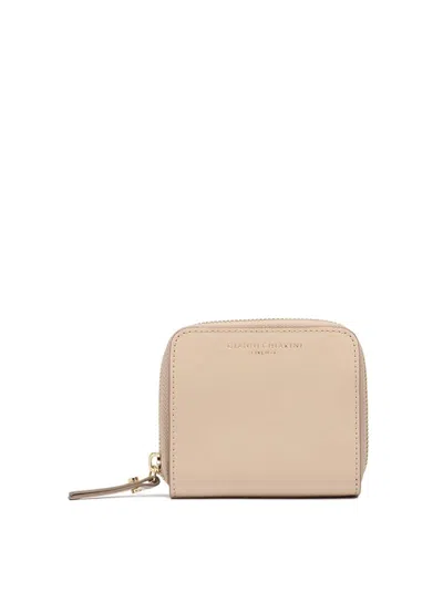 Gianni Chiarini Wallets Small Cream Cowhide Wallet In Pink