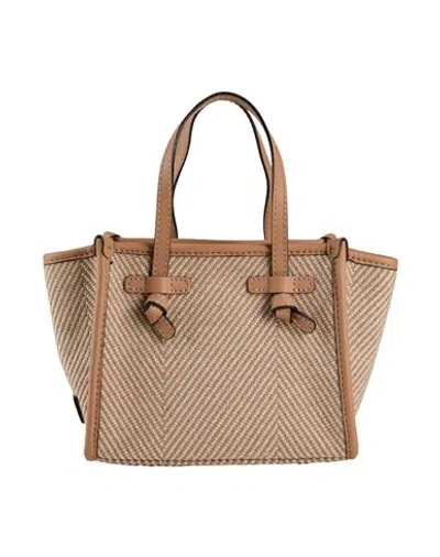 Gianni Chiarini Woman Handbag Beige Size - Textile Fibers, Leather In Sand