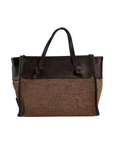 Gianni Chiarini Woman Handbag Chocolate Brown Size - Leather, Textile Fibers