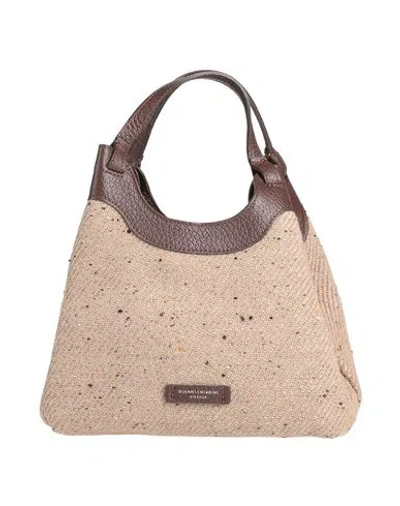 Gianni Chiarini Woman Handbag Dark Brown Size - Leather, Textile Fibers