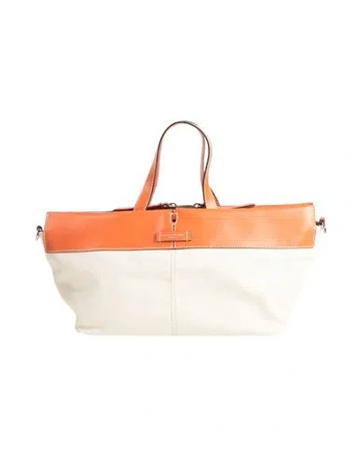 Gianni Chiarini Woman Handbag Ivory Size - Textile Fibers, Leather In White