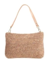 Gianni Chiarini Woman Handbag Khaki Size - Textile Fibers, Leather In Beige