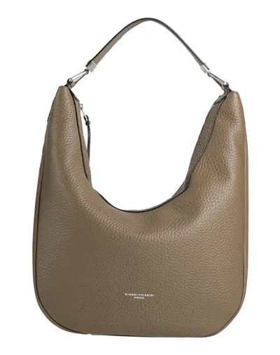 Gianni Chiarini Woman Shoulder Bag Military Green Size - Leather In Brown
