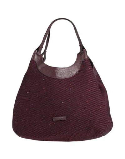 Gianni Chiarini Woman Shoulder Bag Plum Size - Textile Fibers, Leather In Purple