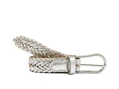 Gianni Chiarini Women's Braided Leather Belt In Silver