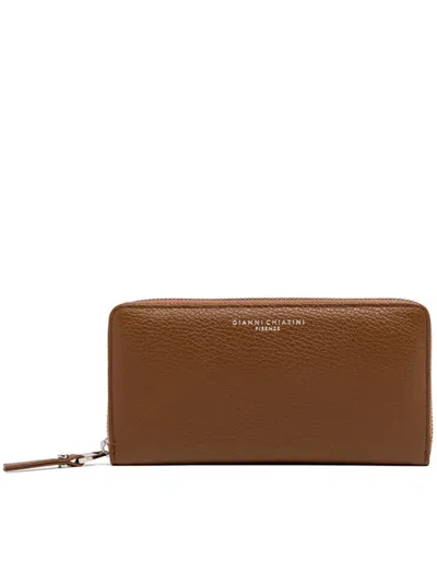 Gianni Chiarini Women Brown Leather Wallet In Gray