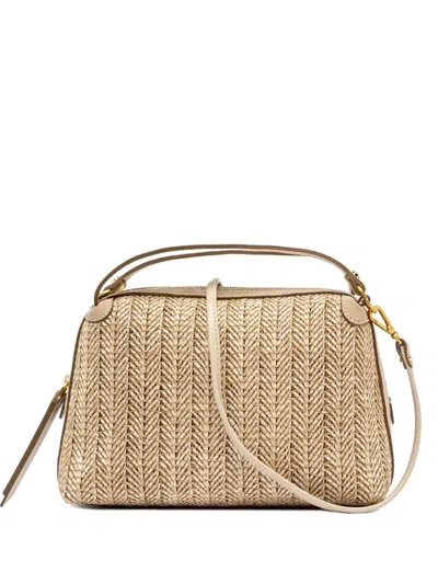 Gianni Chiarini Woven Handle Tote Bag In Neutral
