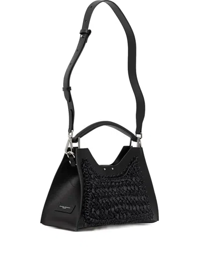 Gianni Chiarini Woven-panel Cross Body Bag In Black