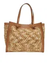 Gianni Chiarini Woven Texture Tote Bag With Leather Accents In Brown