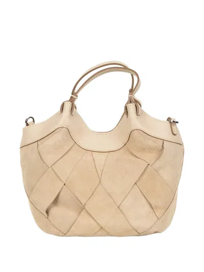 Gianni Chiarini Woven Top-handle Clutch Bag In White