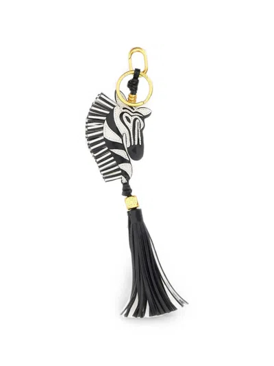 Gianni Chiarini Zebra-charm Tassel Keyring In Orange