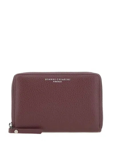 Gianni Chiarini Zip-around Leather Wallet In Purple