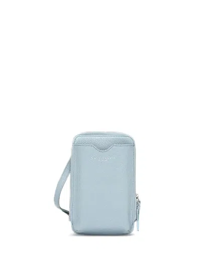 Gianni Chiarini Zip-fastening Leather Phone Bag In Blue